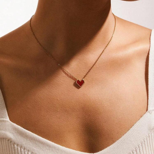 Love Heart Enamel Necklace