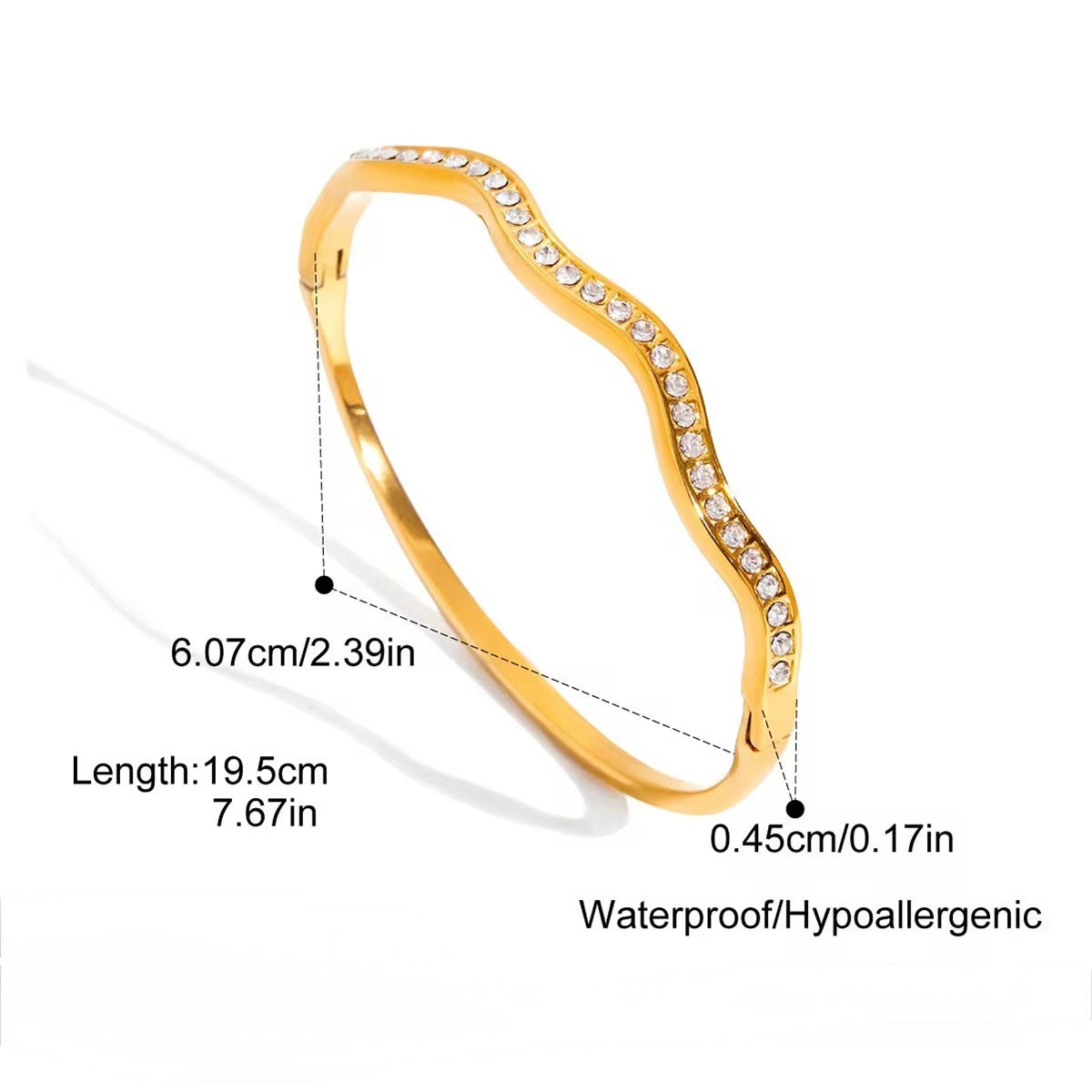 Golden Wave Pearl Bracelet Stack