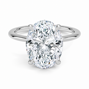 The Oval Solitaire Ring - 5 Carat - Silver