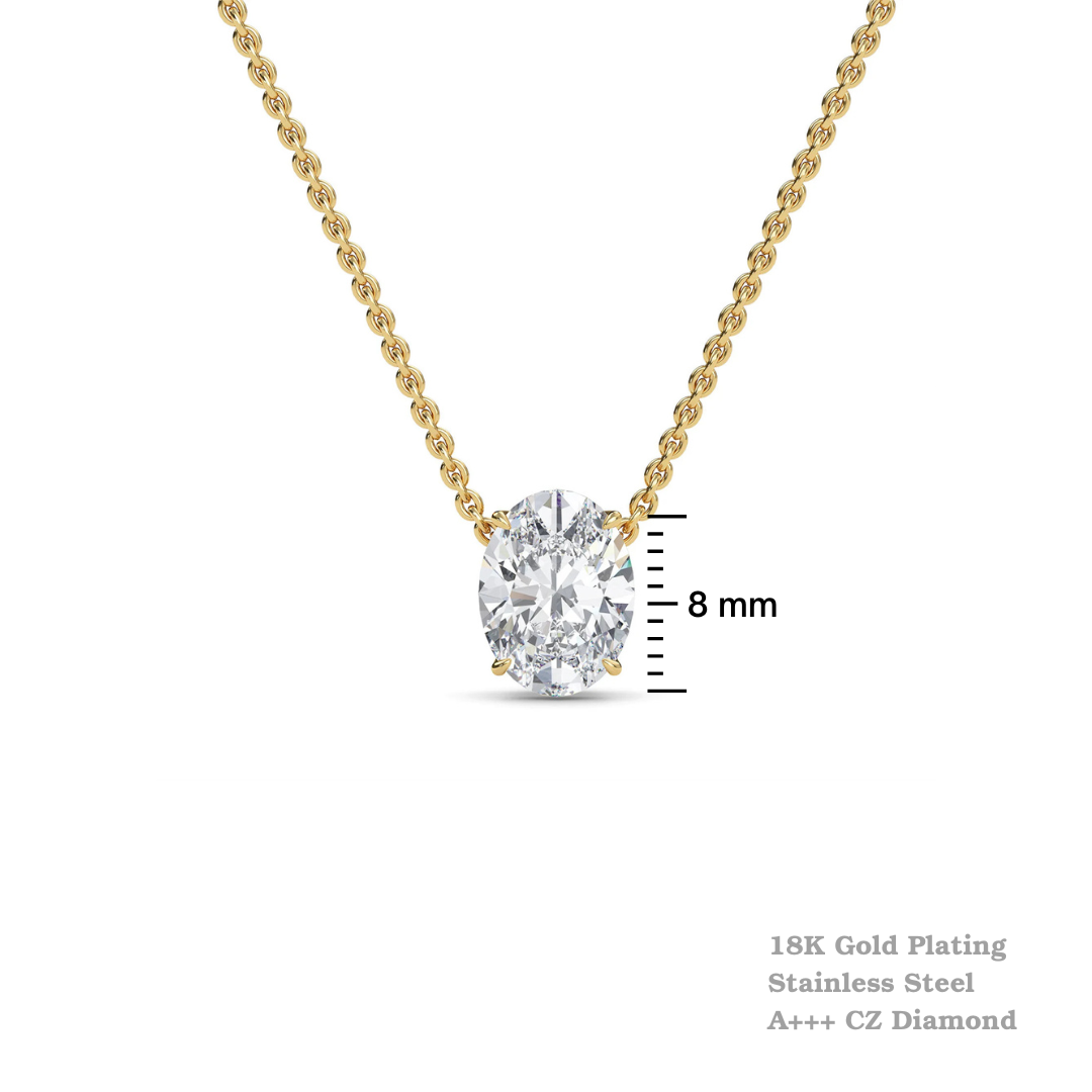 Aurora Oval Solitaire Necklace