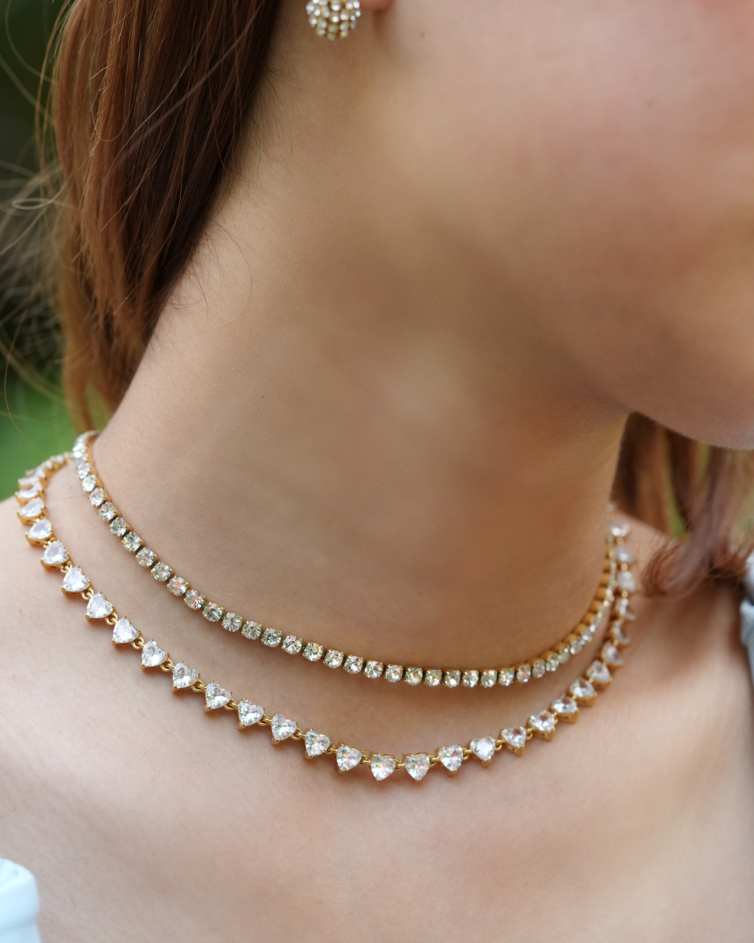 Heart Tennis Necklace