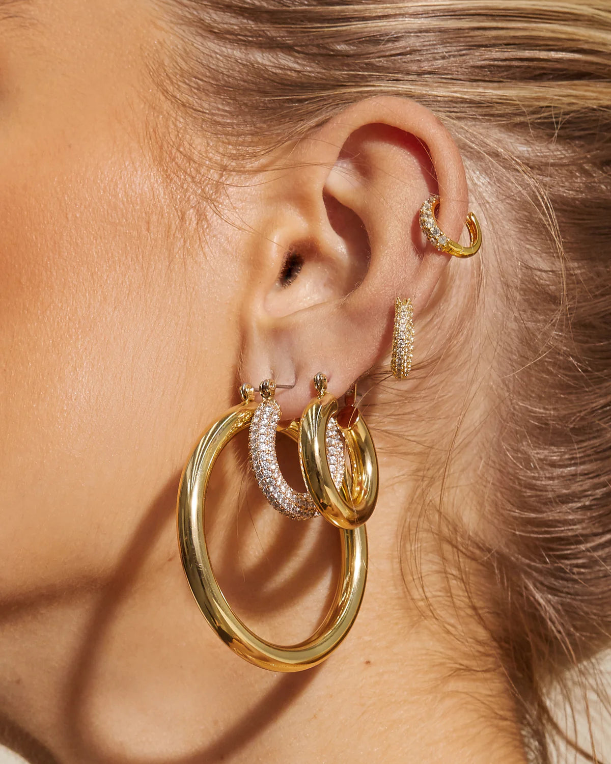 Chunky Round Gold Earrings