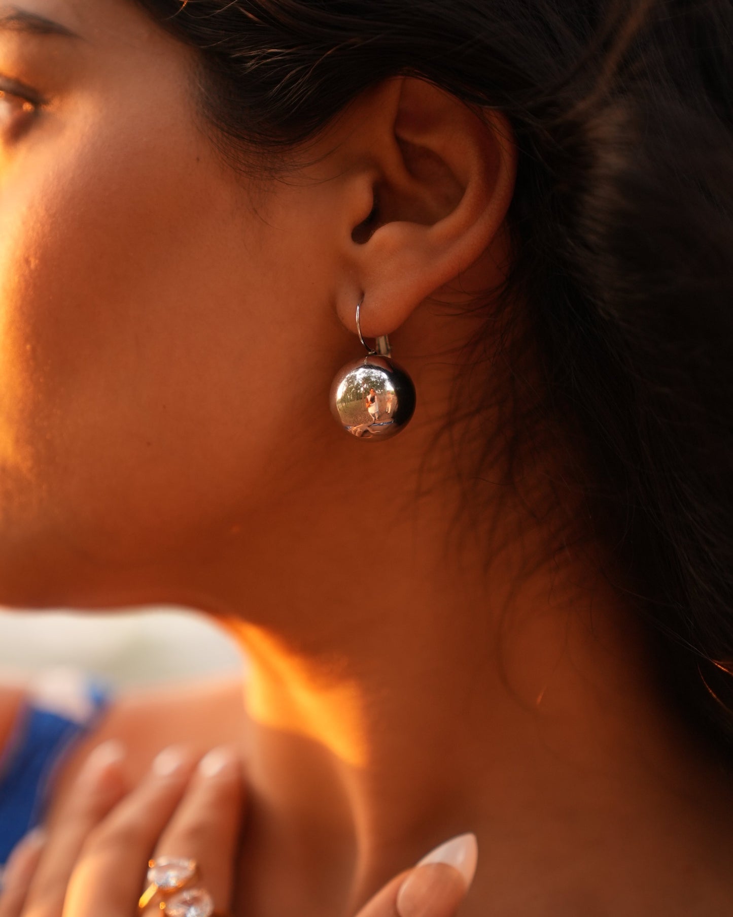 Silver Ball earrings