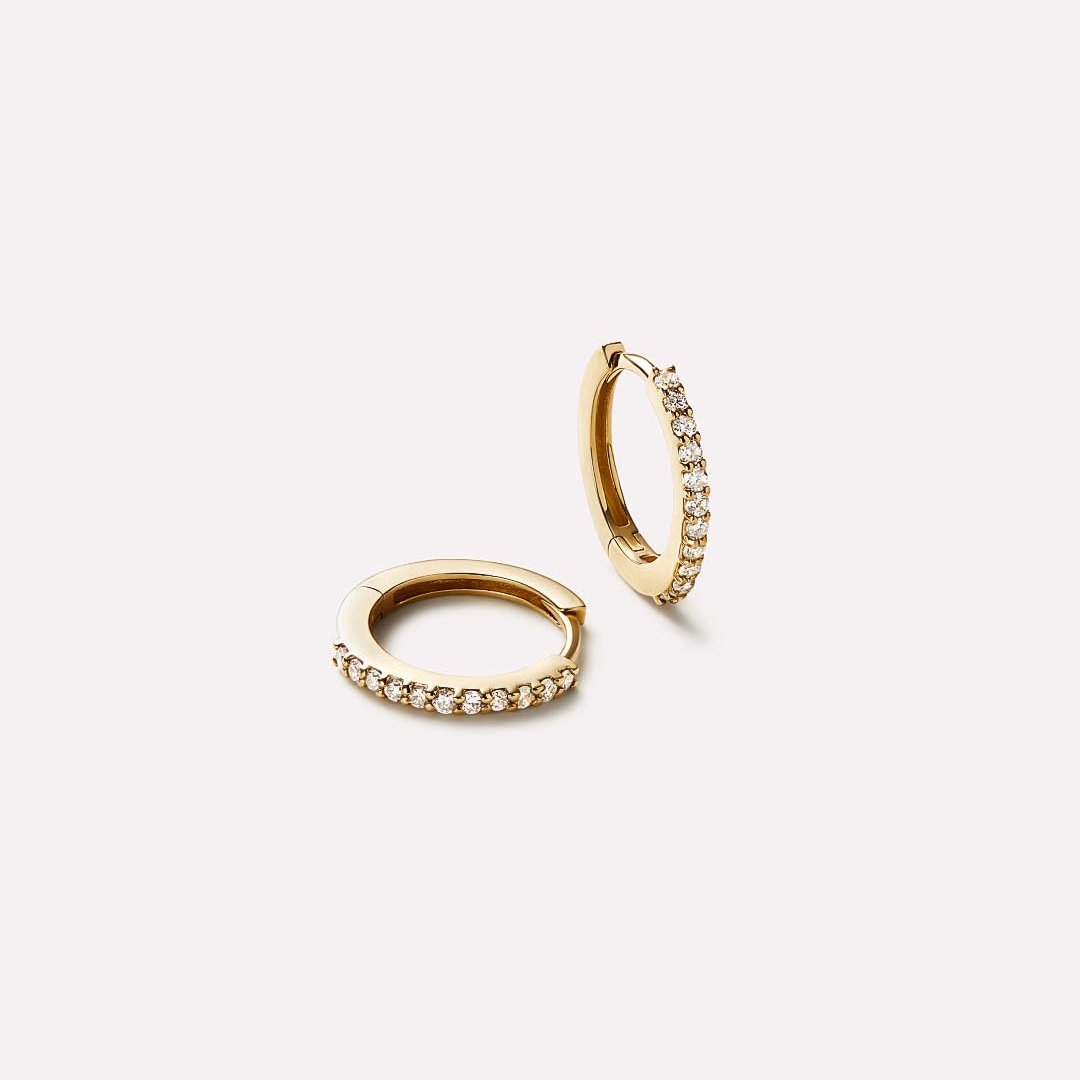 Minimalist Diamond Huggie Hoops
