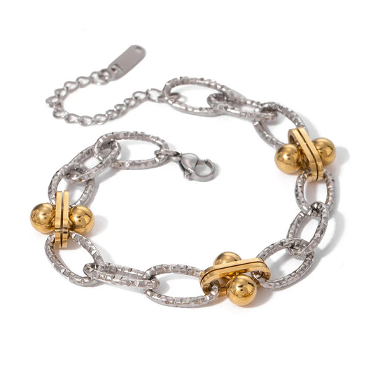 Chain Link Bi-Metal Bracelet