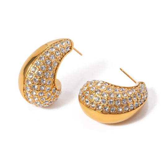 Diamond Teardrop Gold Earrings