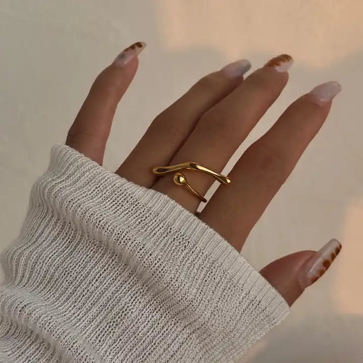 Golden Twig Serenity Ring