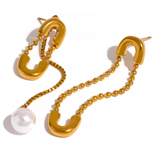 Asymmetrical Pearl Grace Earrings