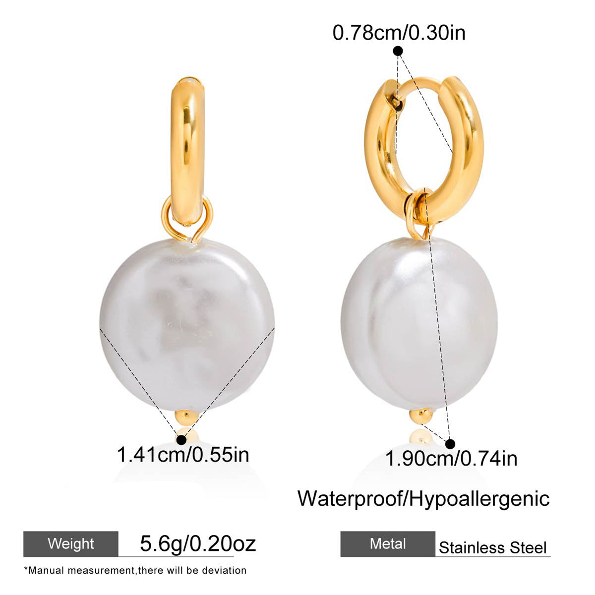 Elara Pearl Hoop Earrings