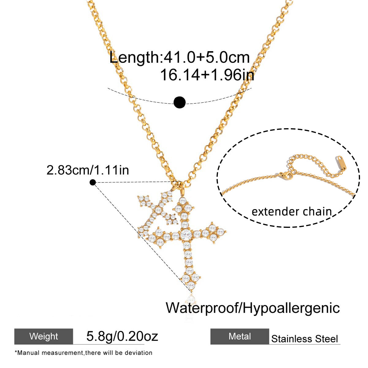 Dual Cross Vintage Necklace