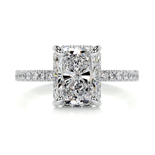 Radiant Solitaire Ring  - 92.5 Sterling Silver