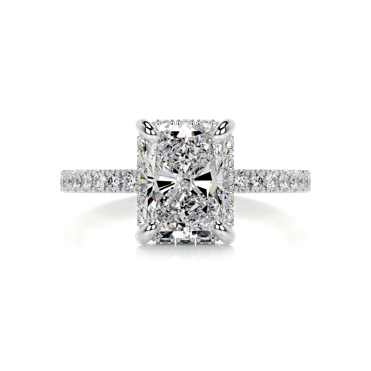Radiant Solitaire Ring - 92.5 Sterling Silver