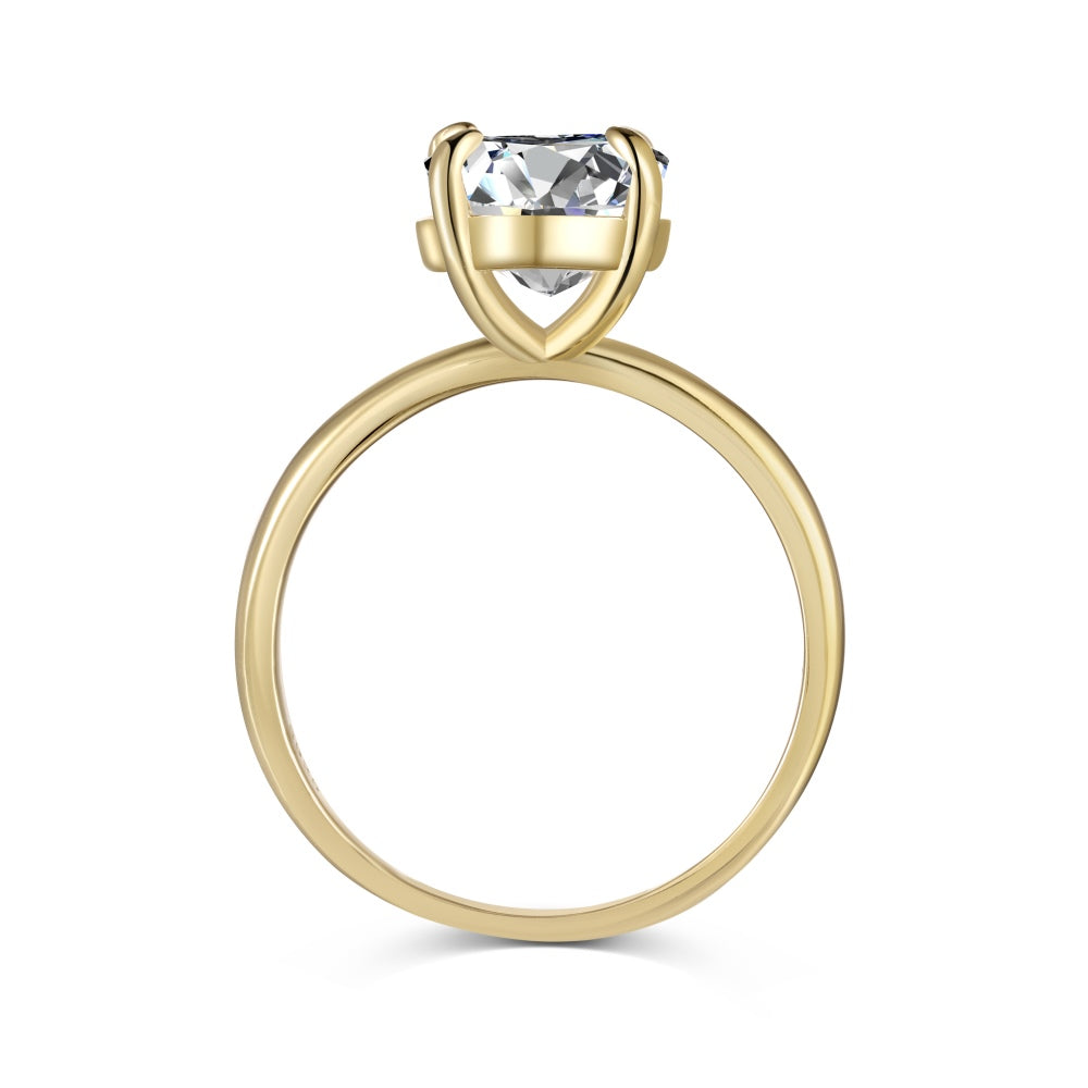 The Oval Solitaire Ring - 92.5 Sterling Silver Vermeil
