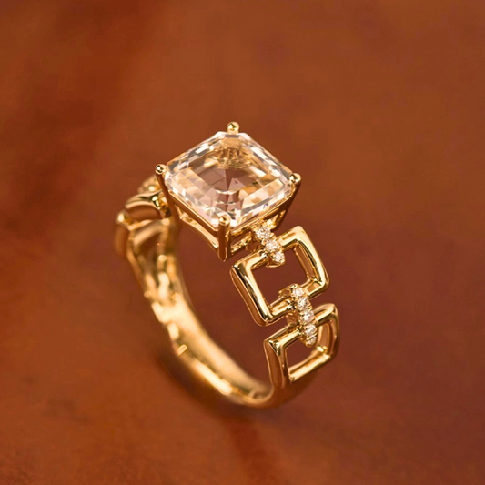The Cubic Solitaire Ring - 925 Sterling Silver