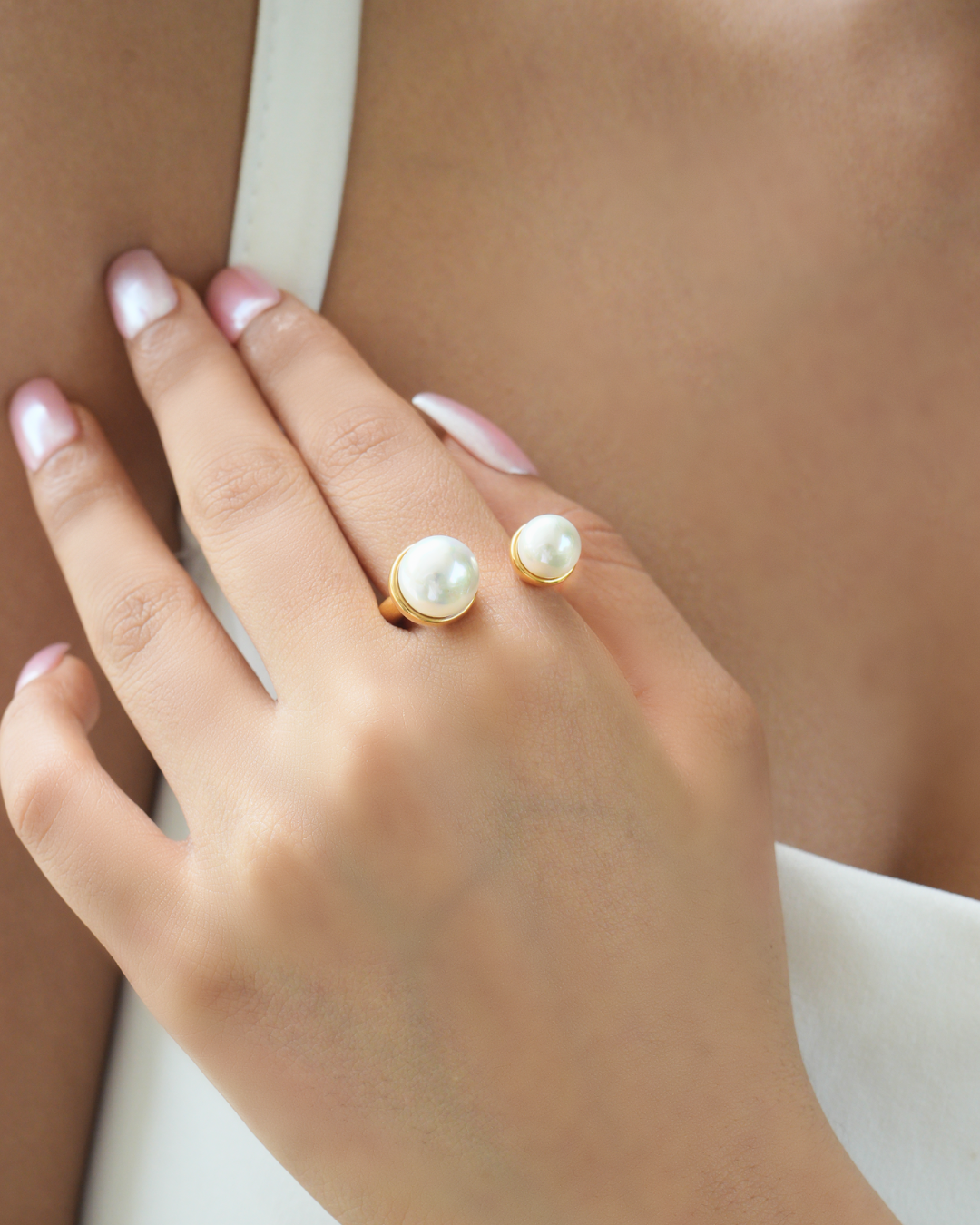 Golden Pearl Ring