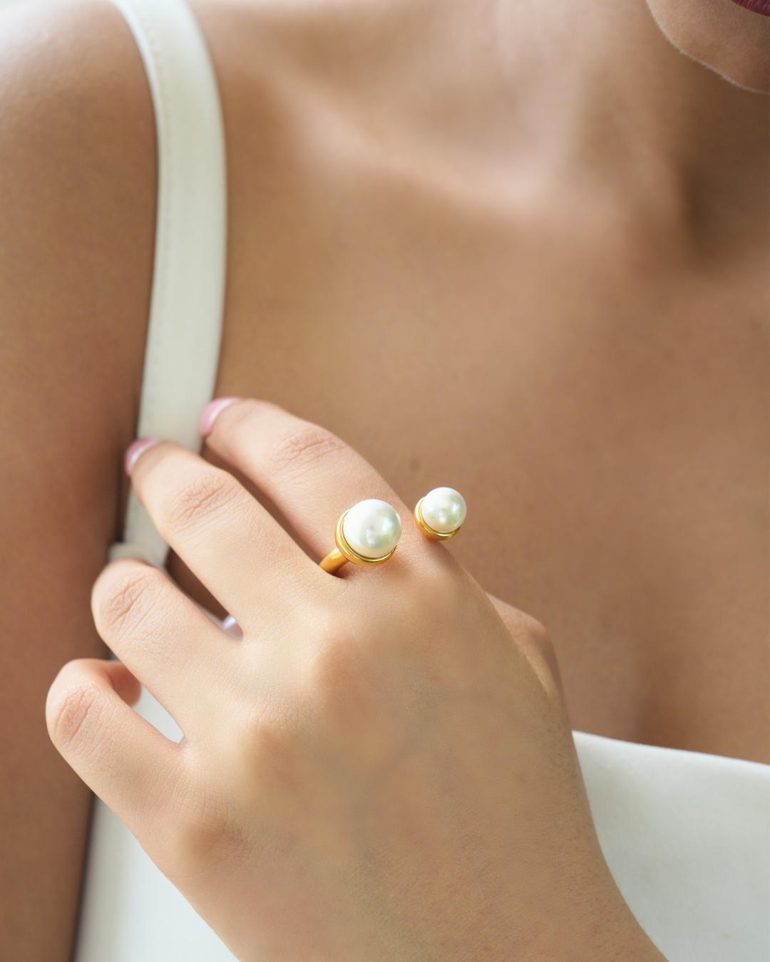 Golden Pearl Ring