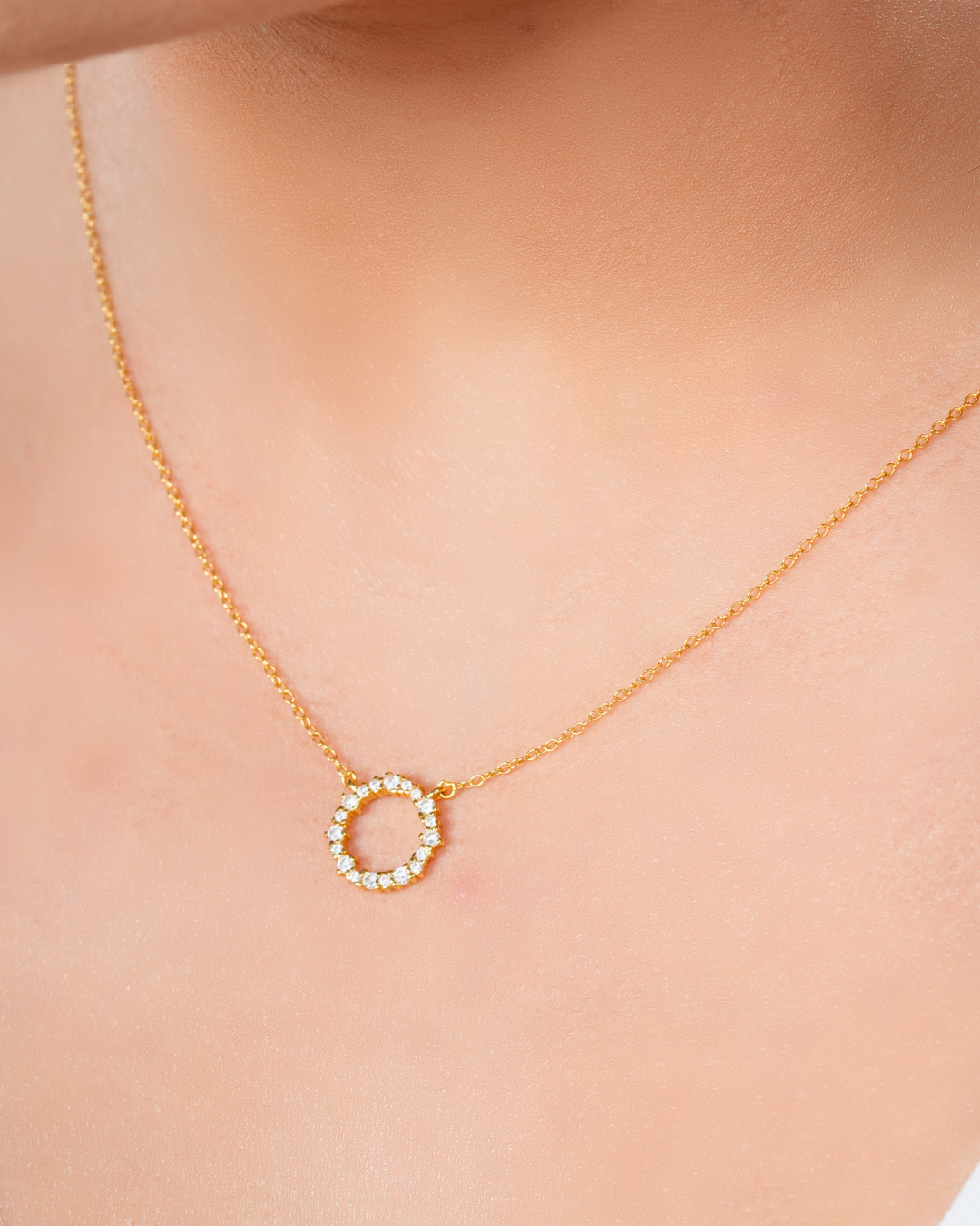 Circle of Stardust Necklace - 92.5 Sterling Silver Vermeil