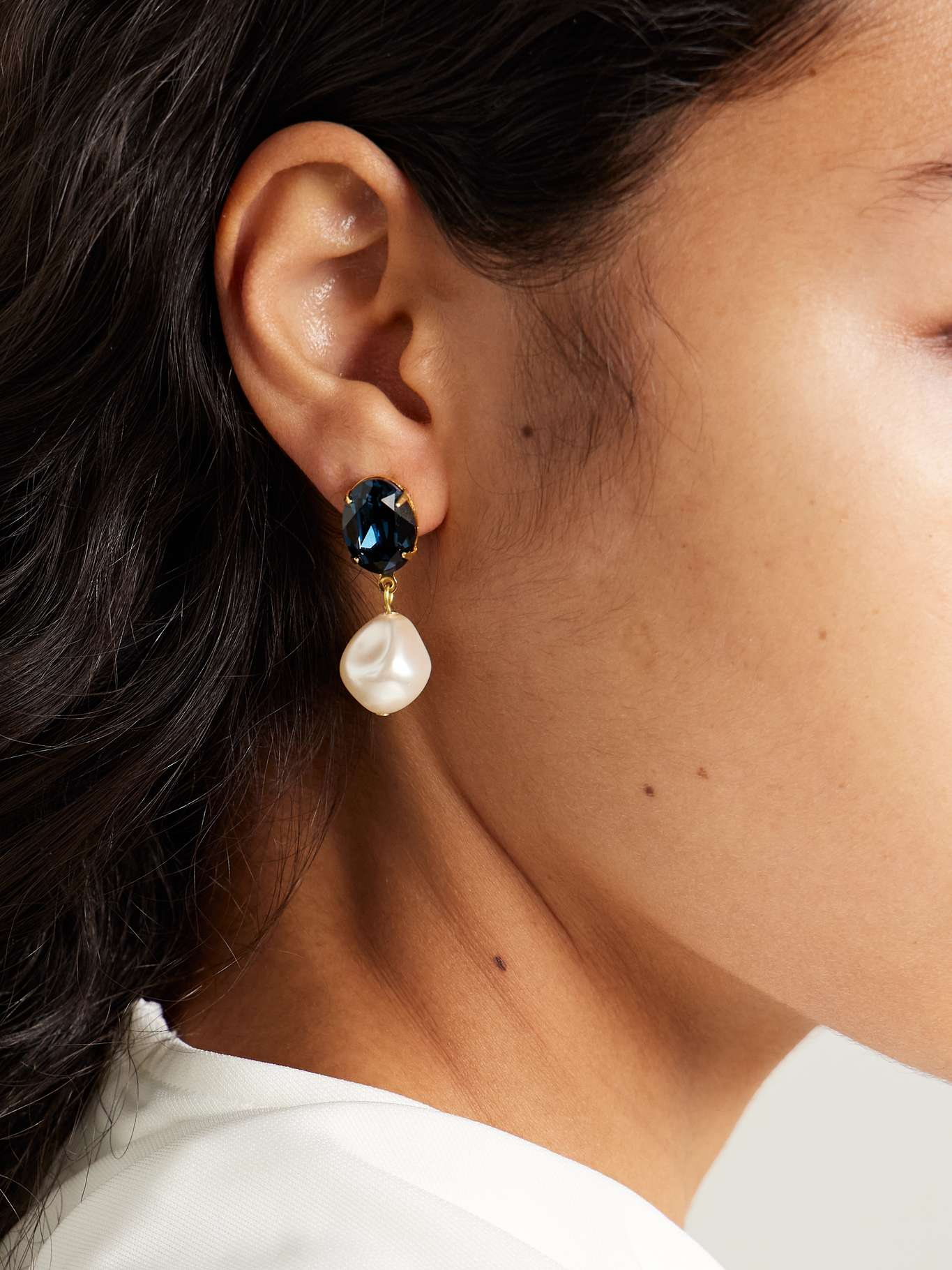 Azure Safire Pearl Earrings