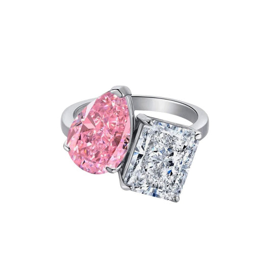 Rosé Entwine Toi Et Moi Ring  - 92.5 Sterling Silver