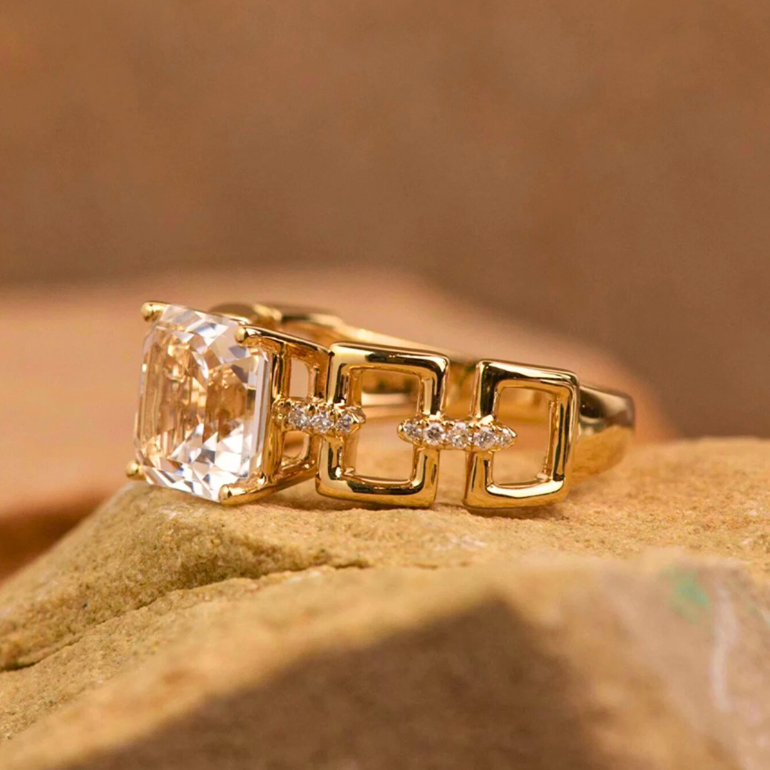 The Cubic Solitaire Ring - 925 Sterling Silver