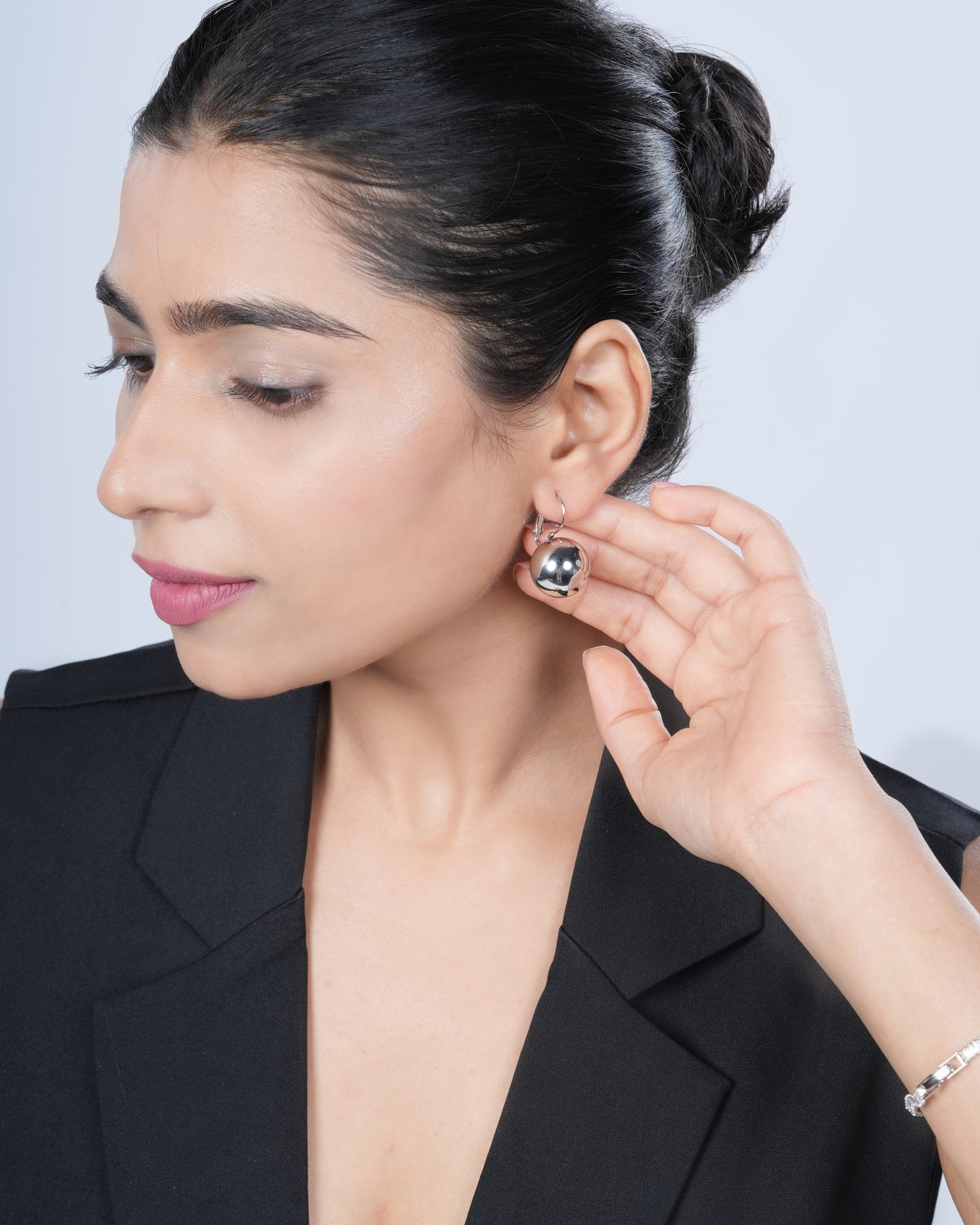 Silver Ball earrings