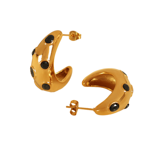 Ziva Black Sparkle Earrings