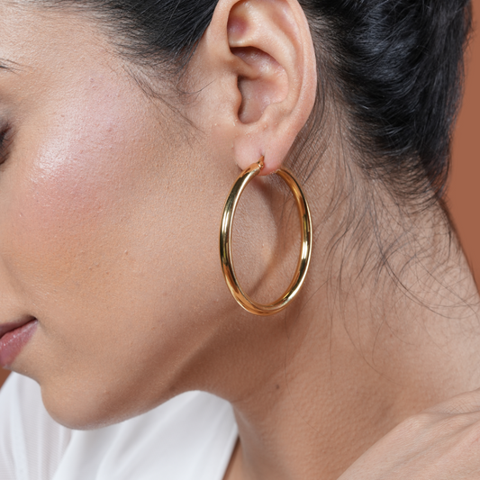 Chunky Round Gold Earrings