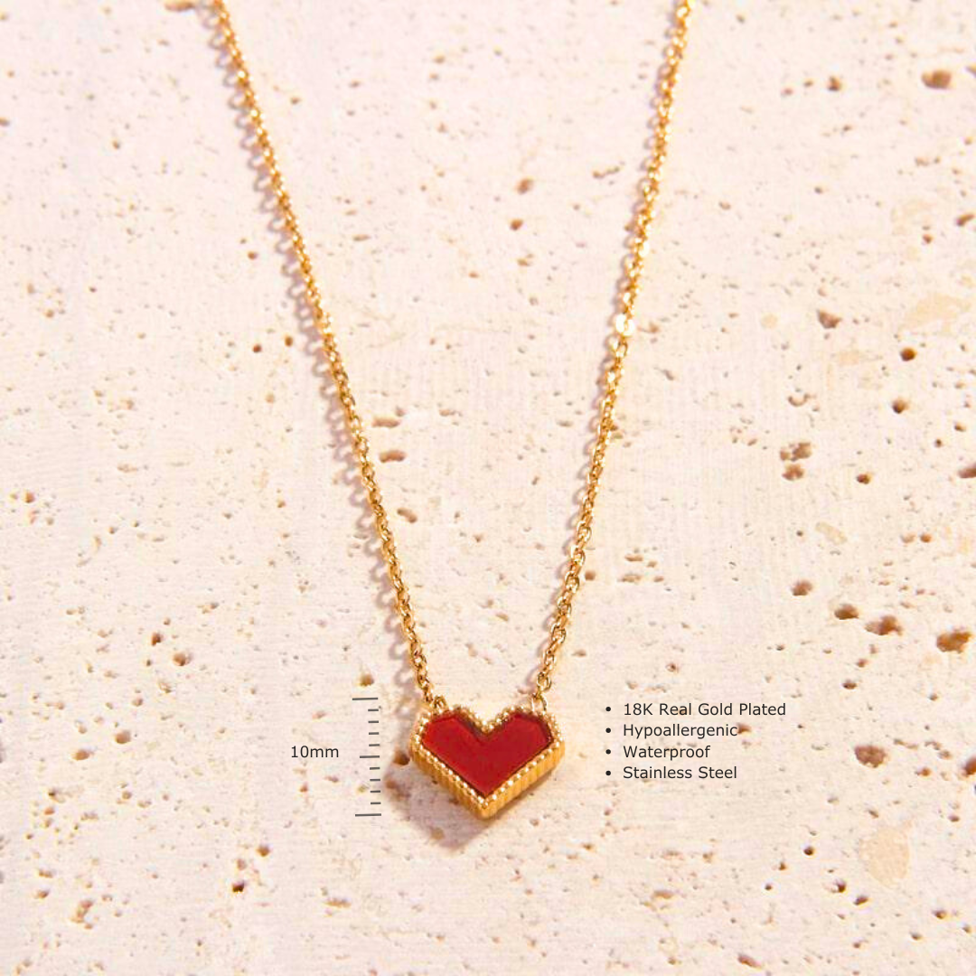 Love Heart Enamel Necklace