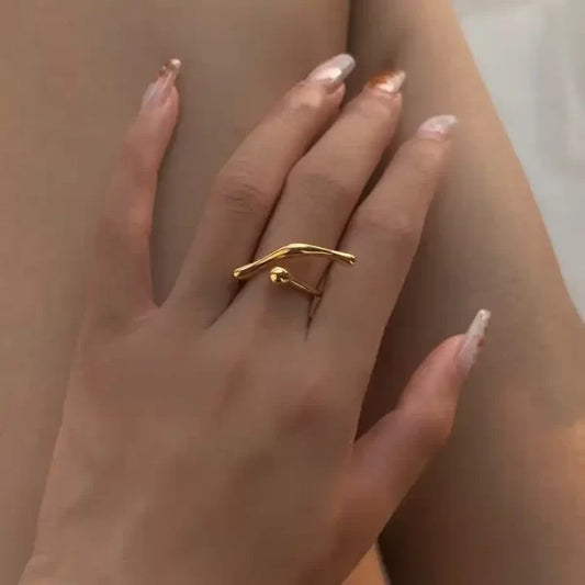 Golden Twig Serenity Ring