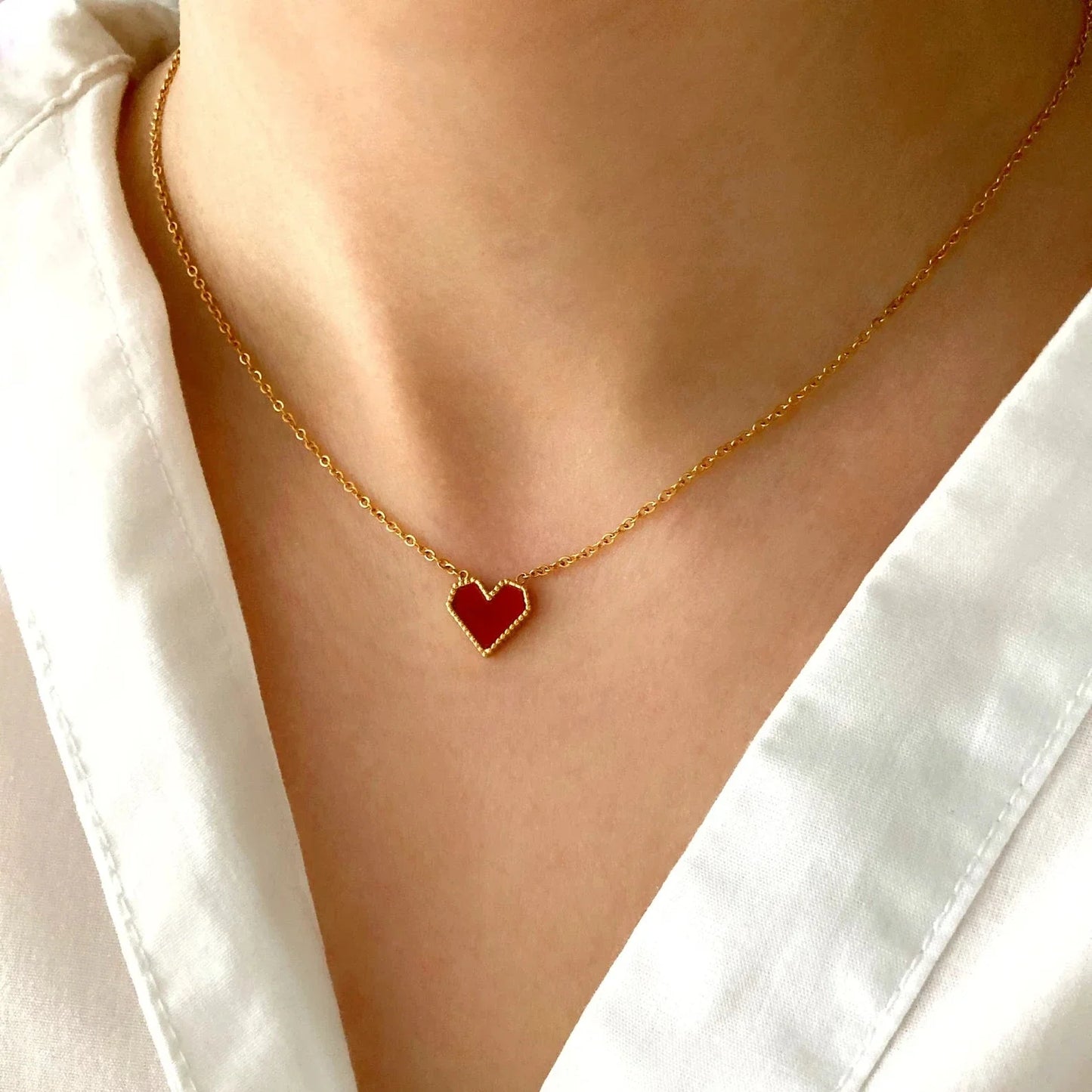Love Heart Enamel Necklace