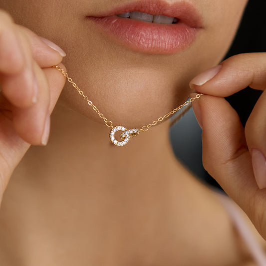 Infinity Diamond Necklace - 925 Sterling Silver