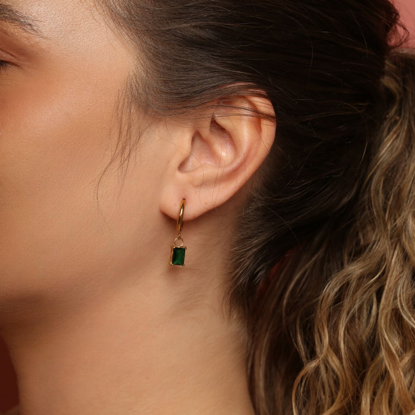 Emerald Serenade Gold Earrings