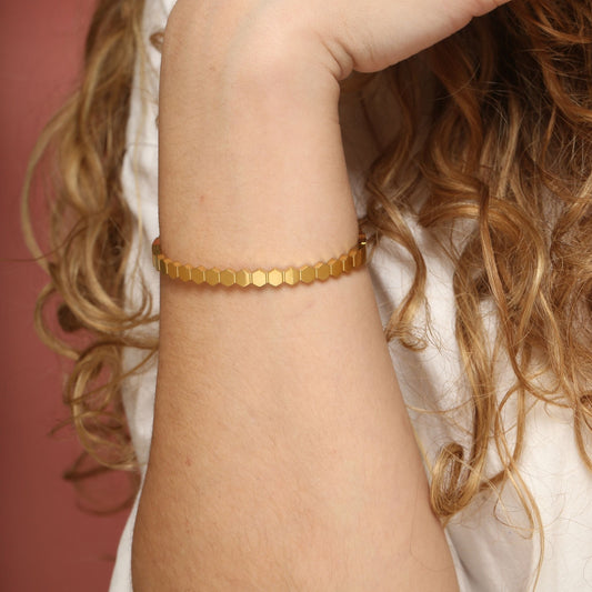 Zoey Hexagon Bangle