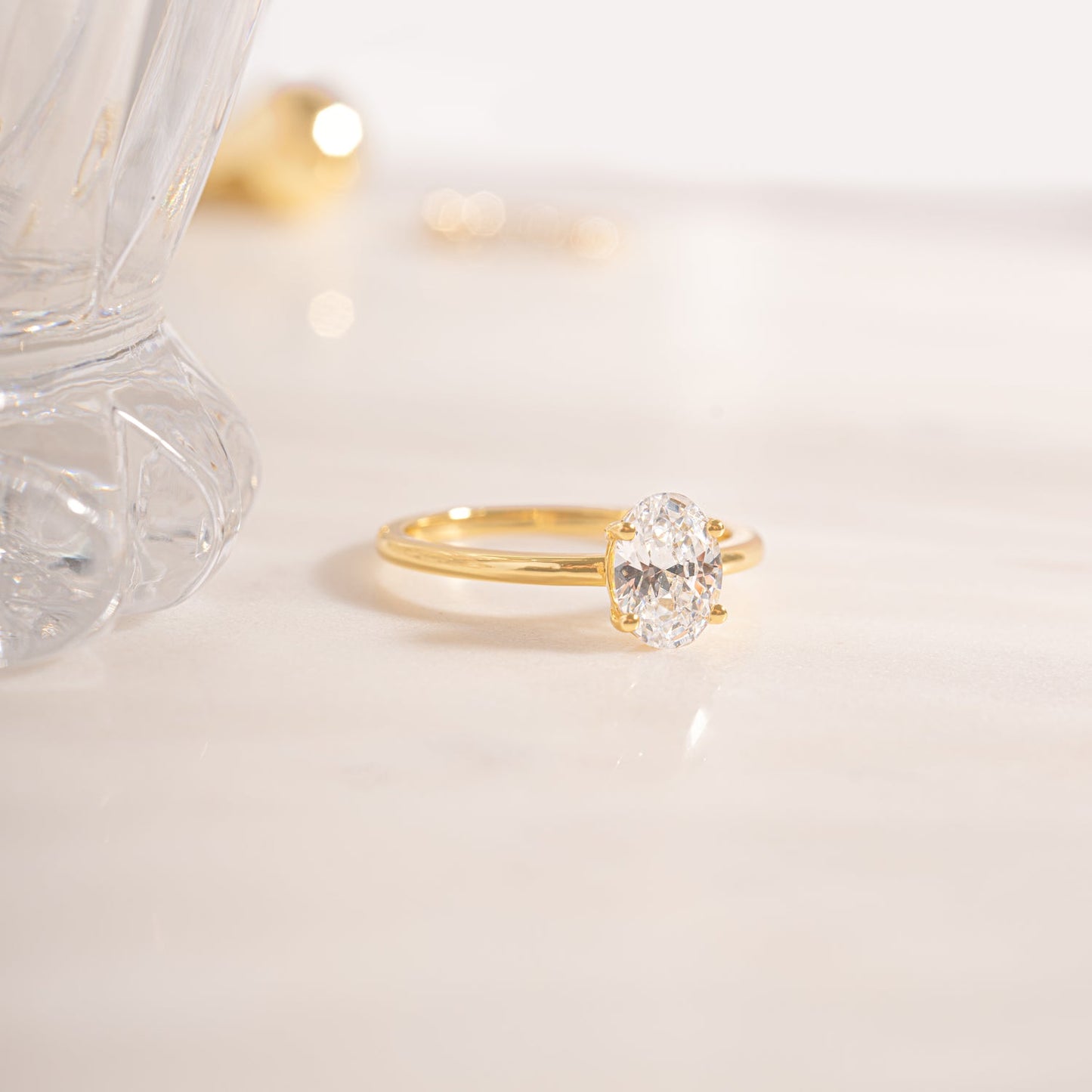 Aura Oval Solitaire Ring