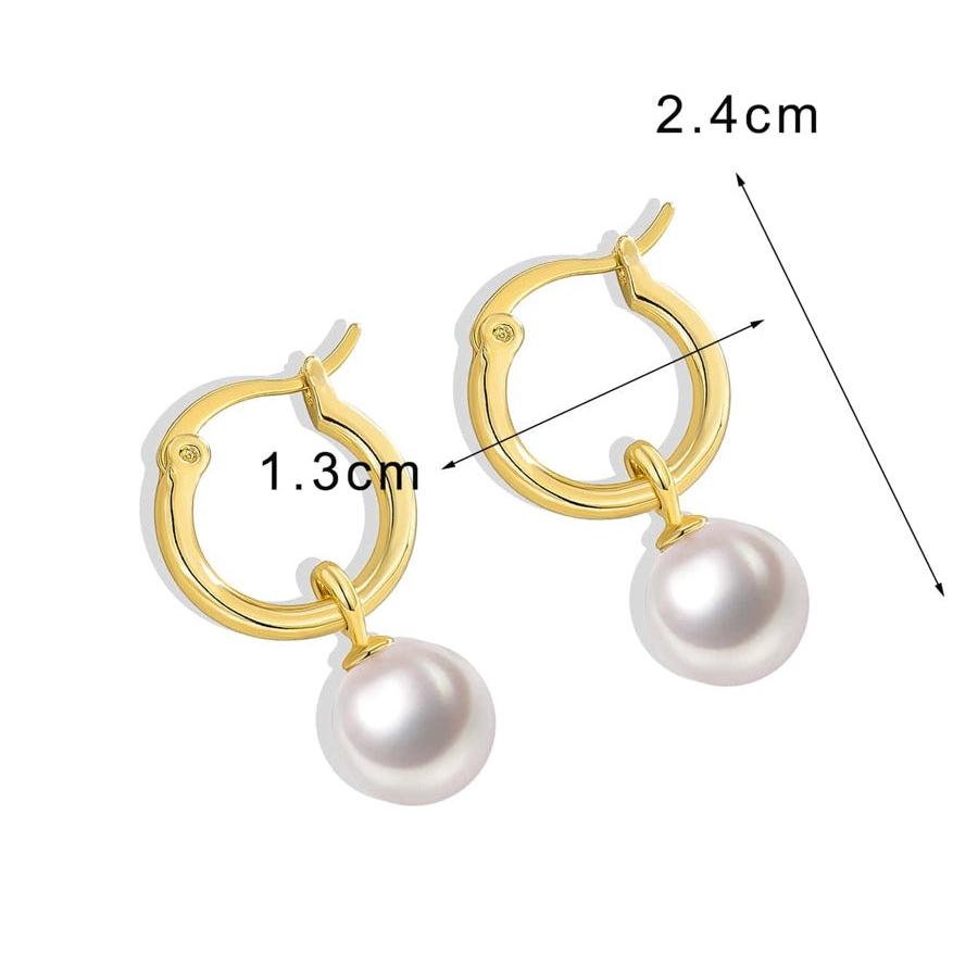 Moonlit Pearl Gold Earrings