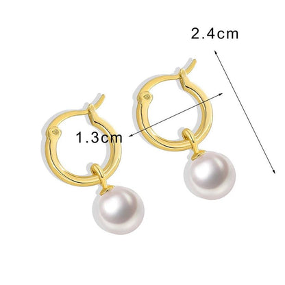 Moonlit Pearl Gold Earrings