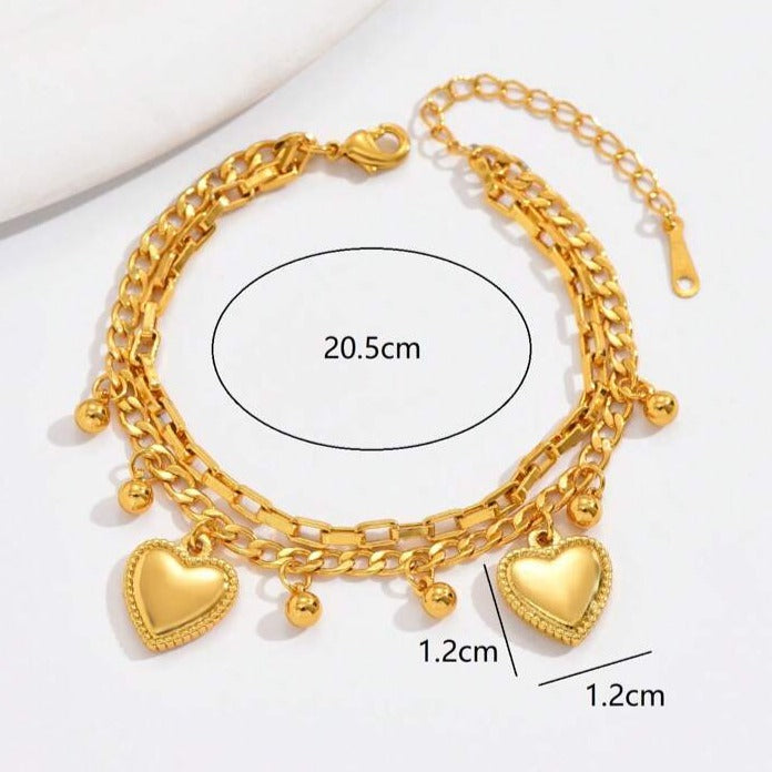 HeartLink Charm Bracelet