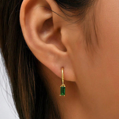 Emerald Serenade Gold Earrings