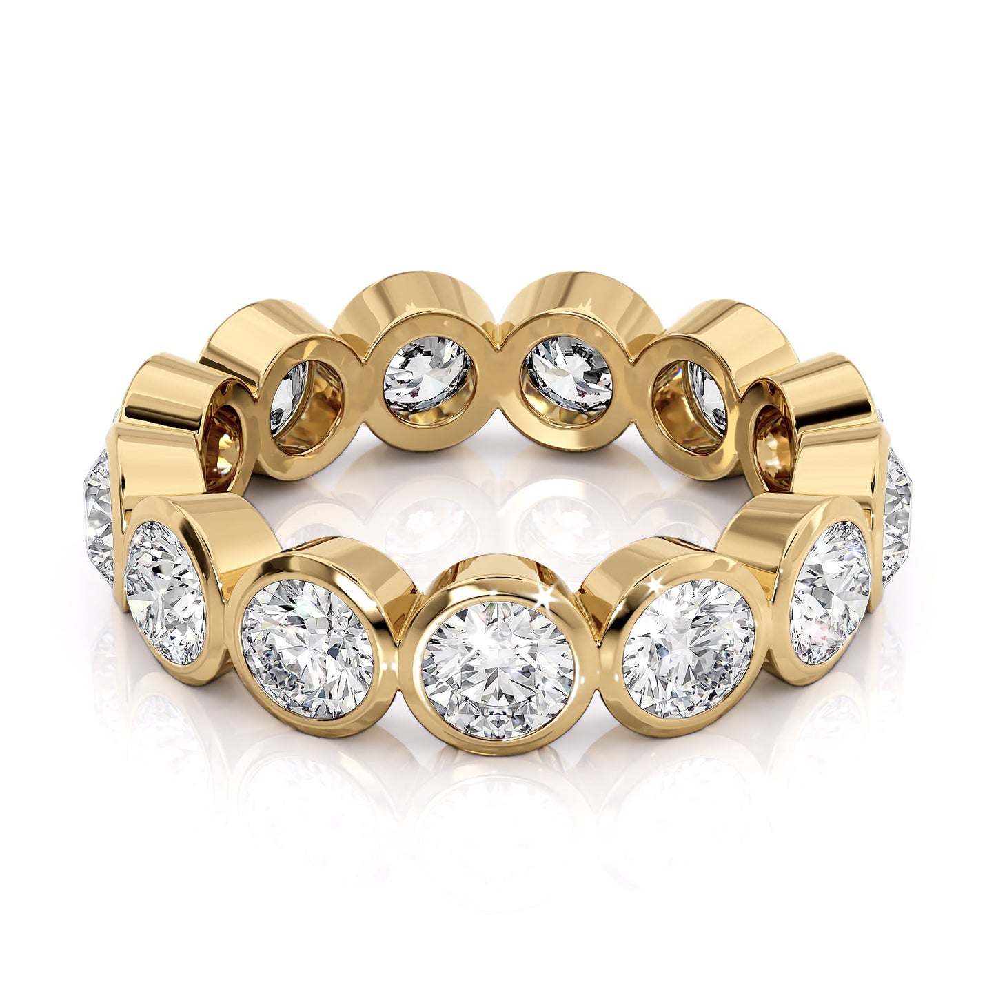 Round Bezel Eternity Band Ring