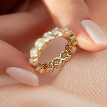 Round Bezel Eternity Band Ring