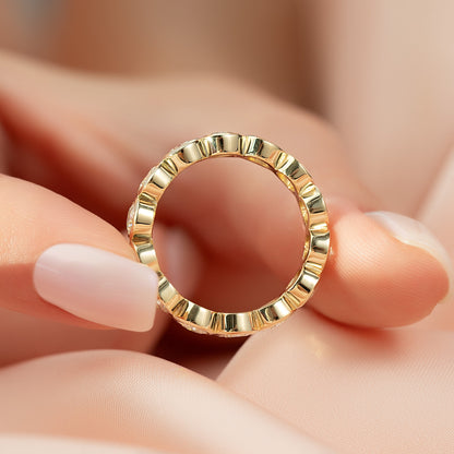 Round Bezel Eternity Band Ring