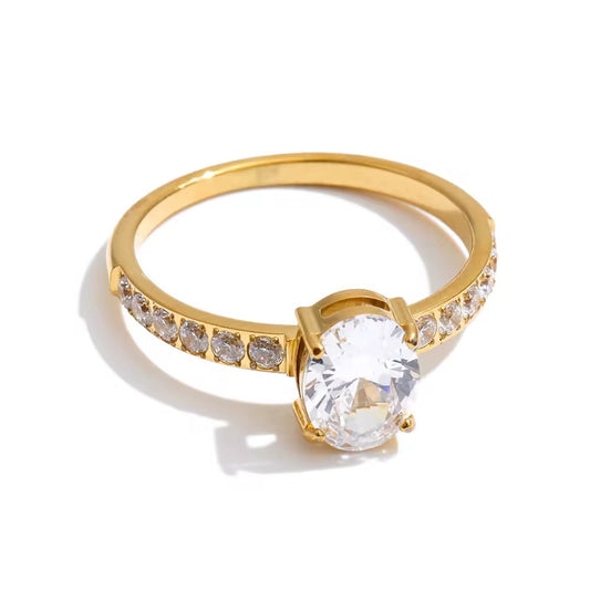 Oval Diamond Band Ring