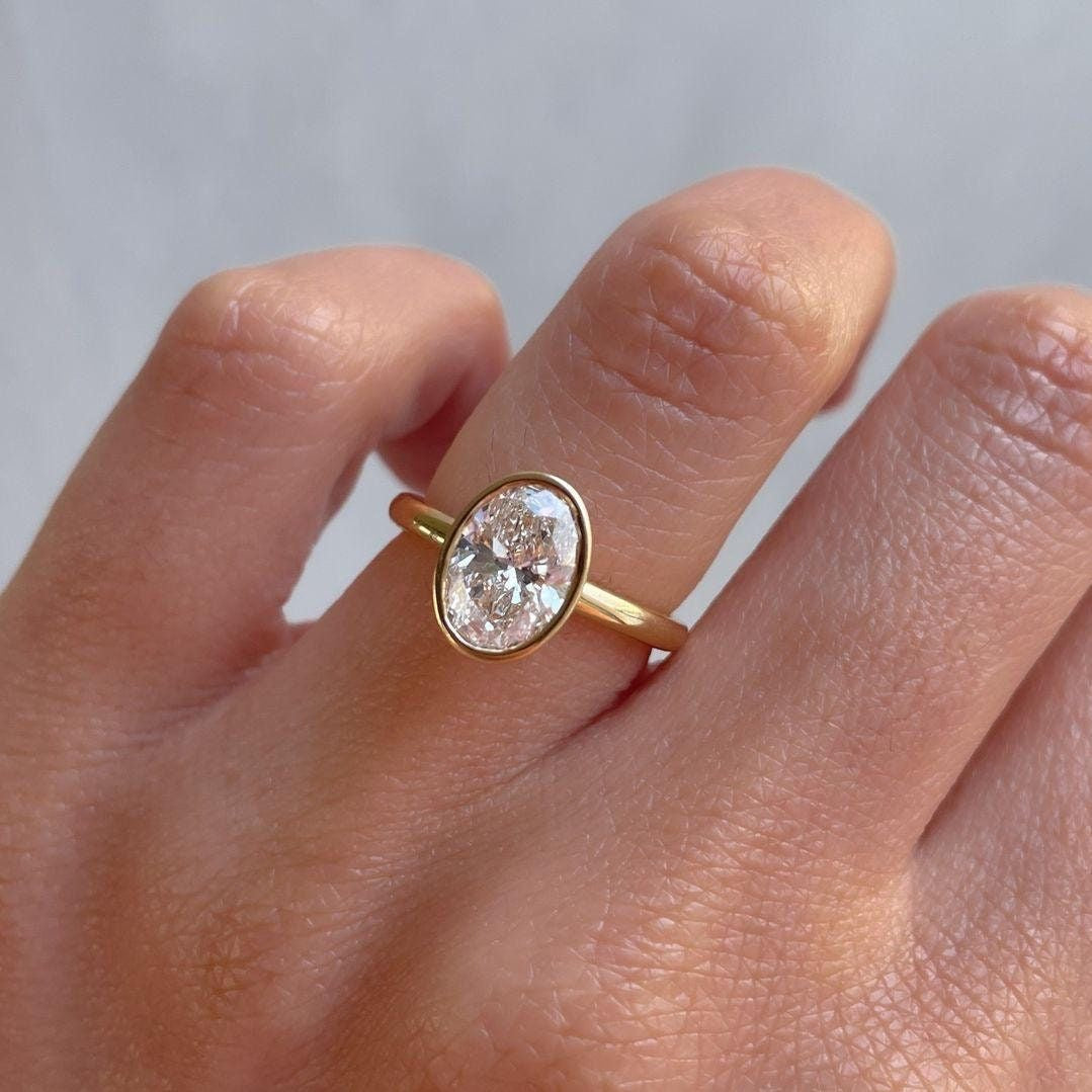 Bezel Oval Solitaire Ring