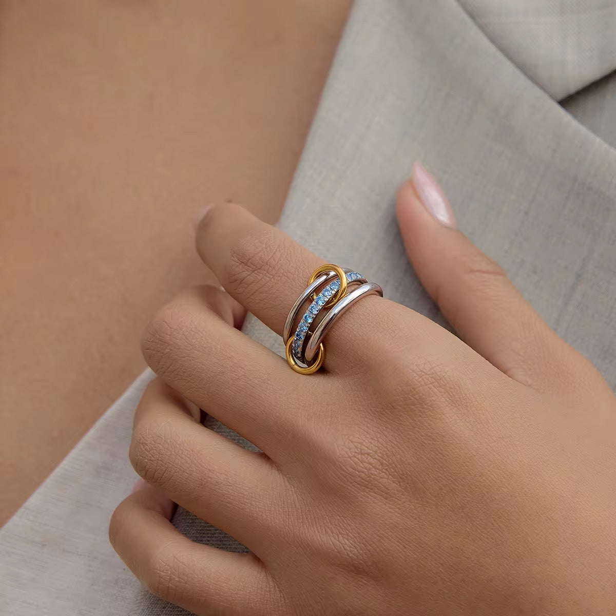 Aqua Spinel Ring