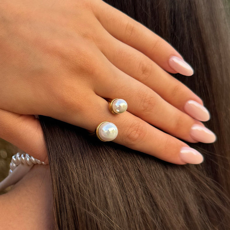 Golden Pearl Ring