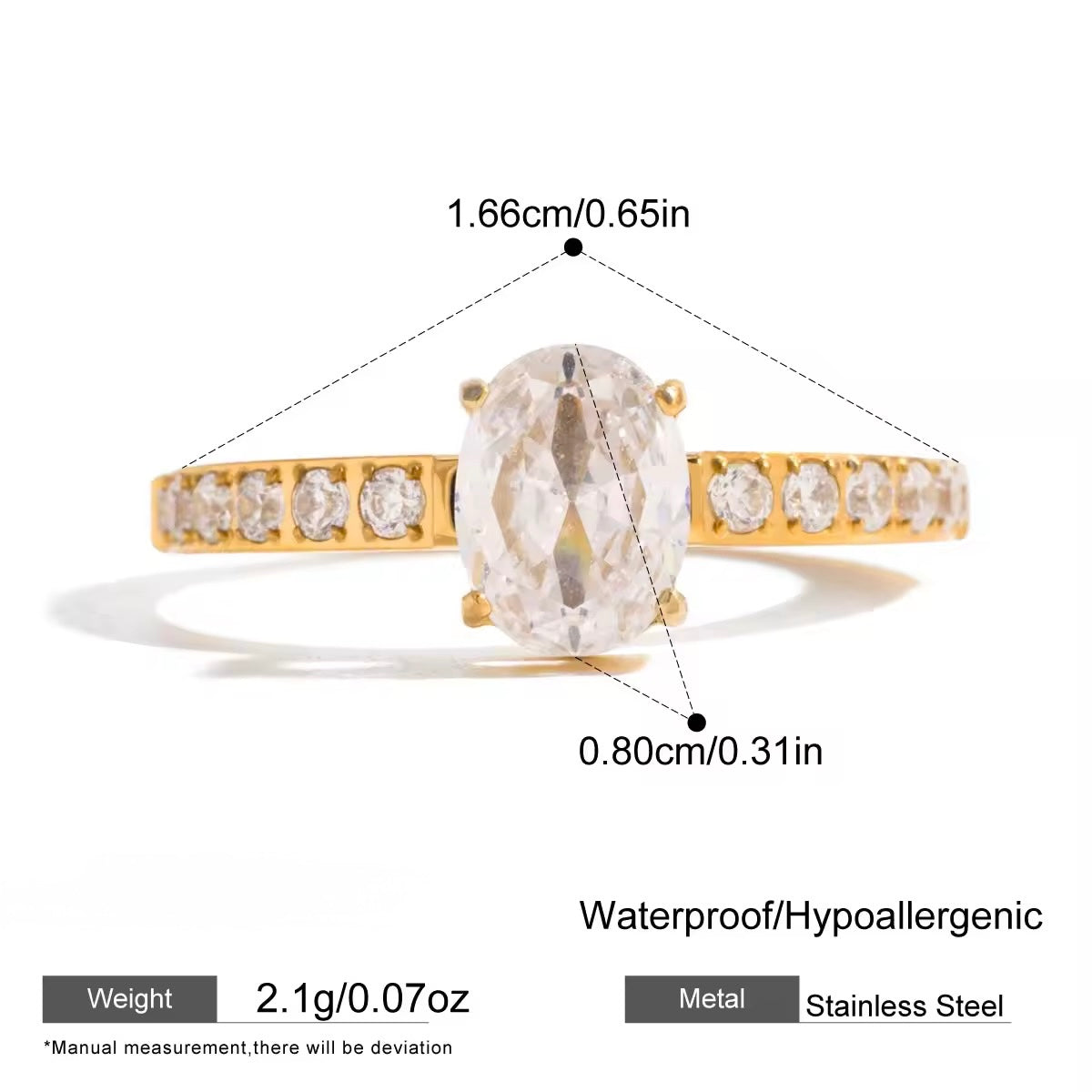 Oval Diamond Band Ring