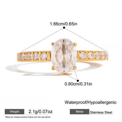 Oval Diamond Band Ring