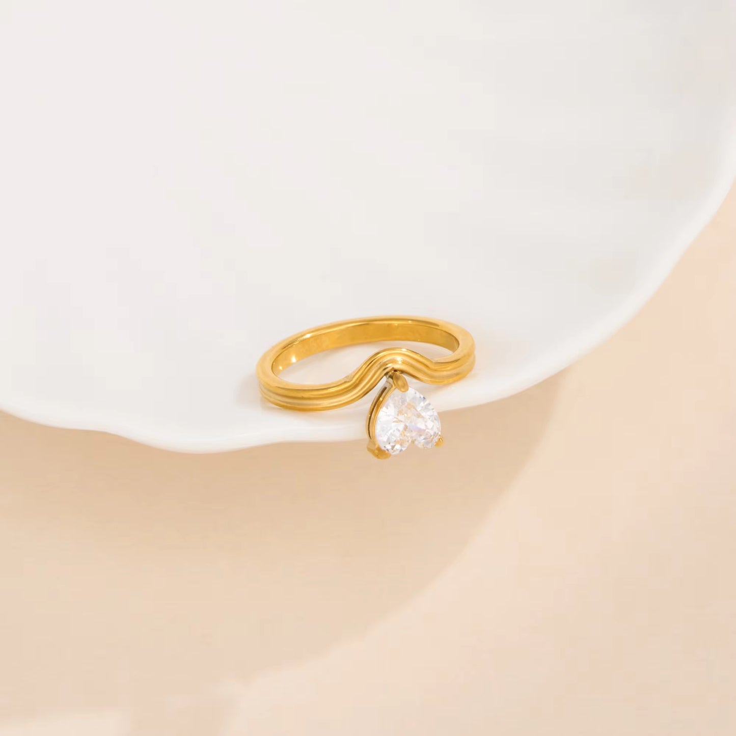 Heart Solitaire Ring