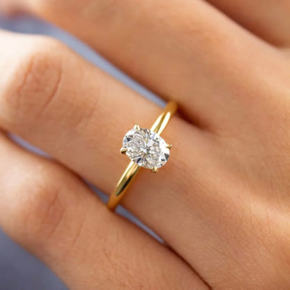 Aura Oval Solitaire Ring
