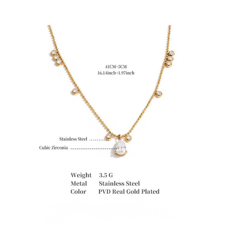 Pear Drop Cluster Necklace